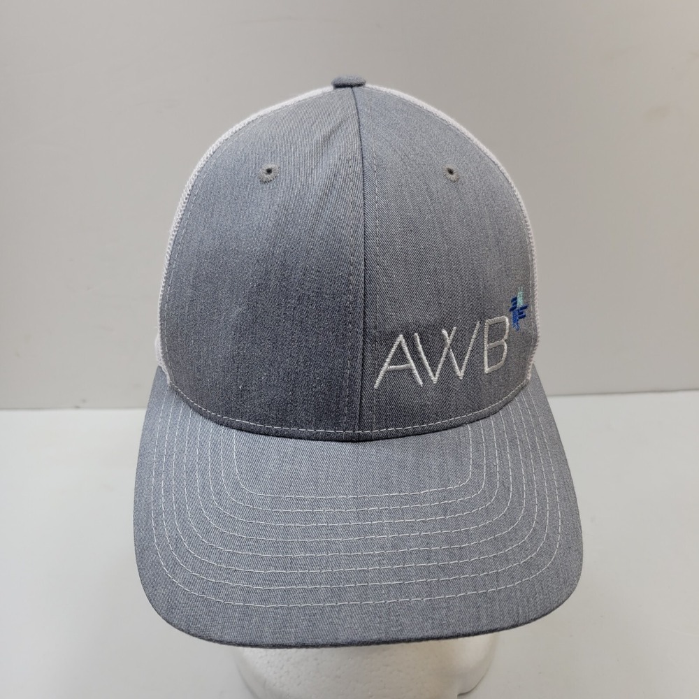 Richardson 112 Trucker Hat Unisex Adults OS Gray White AWB Mesh Back Snapback